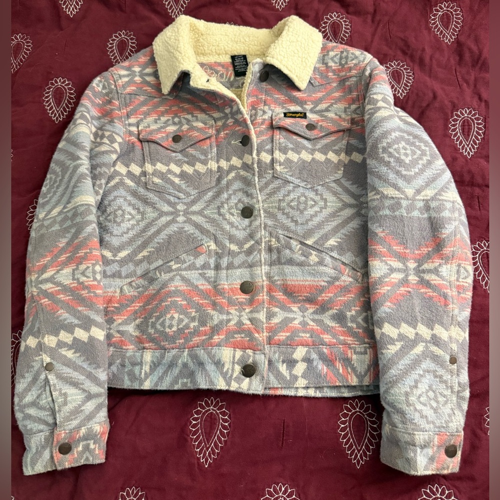 Aztec print, Sherpa lined jacket by Wrangler